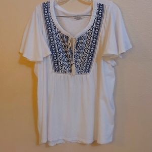 Lane Bryant 14/16 blue, white top